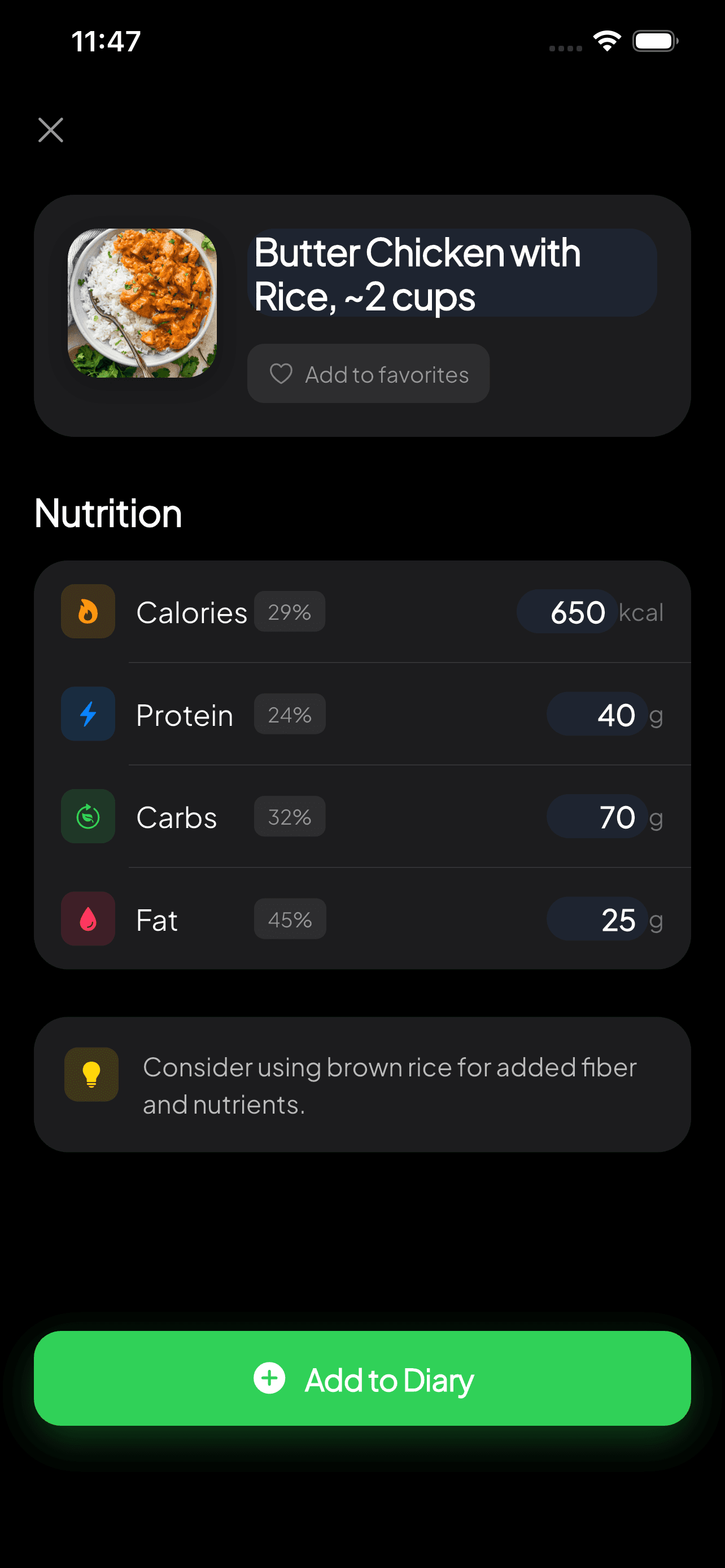 MeaLens Food Analysis - AI-powered nutrition detection